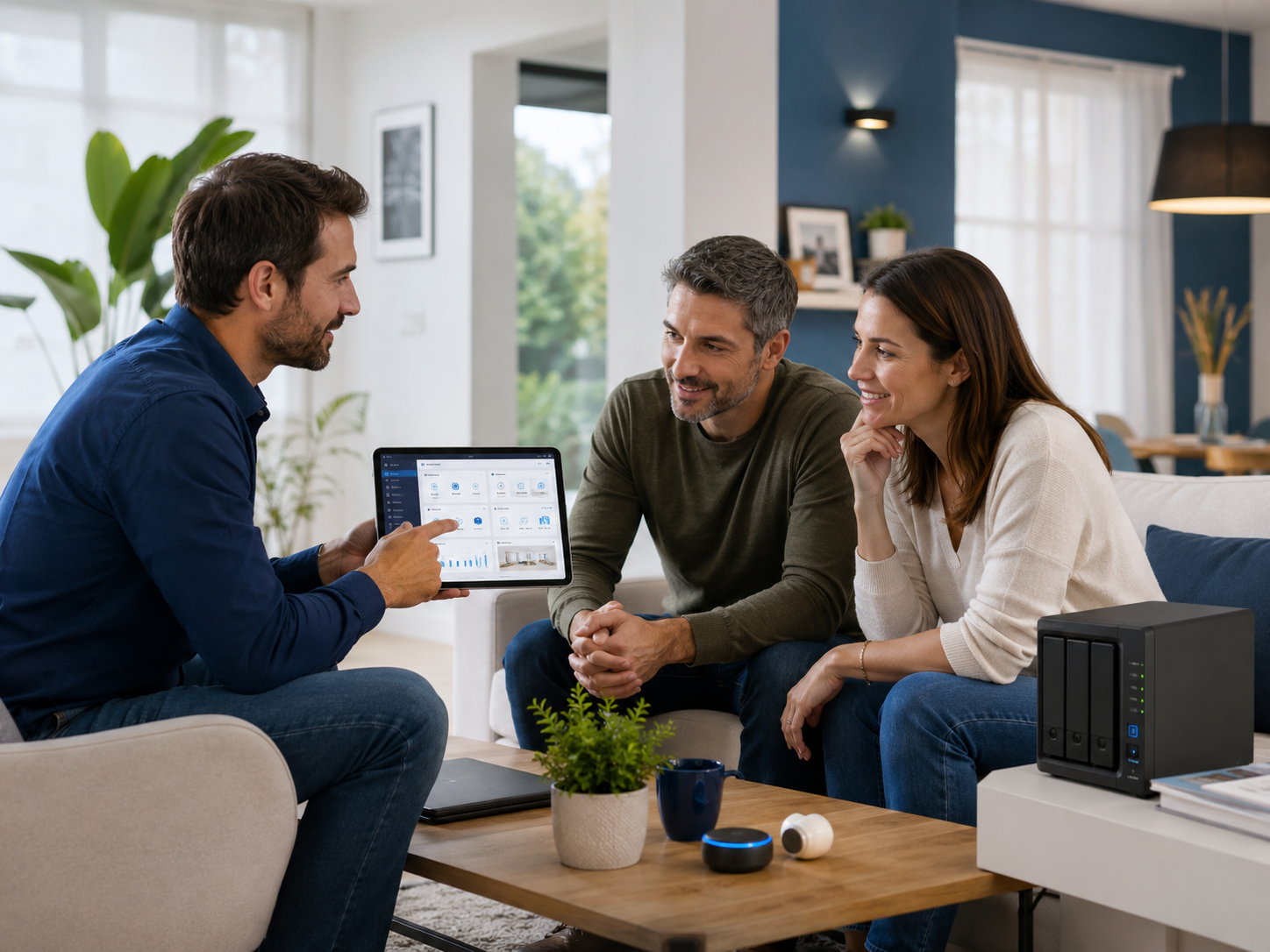 Accompagnement à domicile autour d’une tablette, d’un NAS et d’objets connectés.